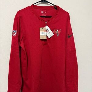 Nike Tampa Bay Buccaneers LS Quarter Zip Dri-fit NFL On Field Apparel Mens Large